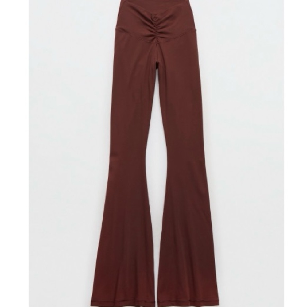 AE Rust Brown Waffle Flared Women's Leggings